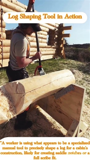 Log Shaping Tool in Action#craft #woodworking #carpentry