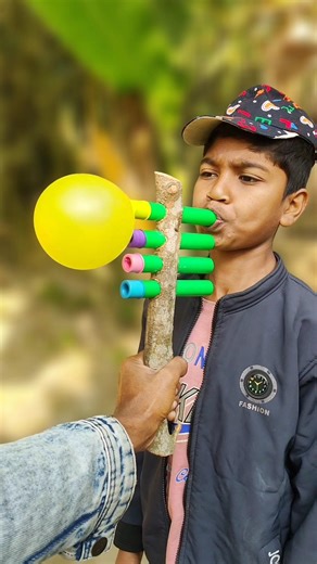 Beautiful Yellow Balloon Launcher Toys with Tree #diy #craft #toys