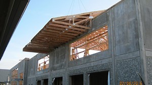 Roof supports go up at South Albany as new building rises from ashes of arson fire