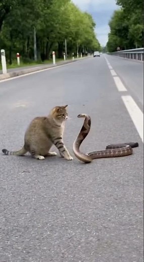 CAT VS SNAKE 😱
