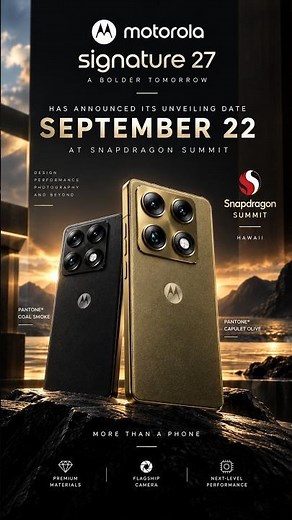 Motorola Signature 27 Is Coming! 🔥 September 22 Launch Confirmed