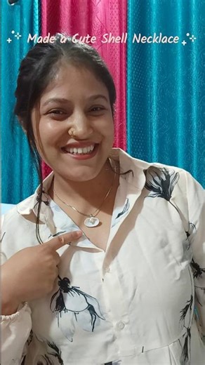 DIY Shell Necklace 🐚✨ | Made a Cute Shell Necklace | Easy Shell Necklace Idea | Beach Vibes #easydiy