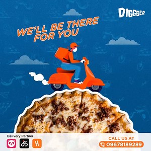 Delivering oven-fresh pizzas to your doorstep. 🍕 🚴 Now available on Pathao, Foodpanda and HungryNaki! 📞 CALL NOW to order 09678189289 | Diggger