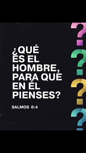 ꧁-Hermoso para Dios-꧂ 25 jul 2019 Lee por favor: Salmo 8:4-9 el evangelio en un año: Hechos 18 -… ¿Qué es el hombre, para que tengas de él memoria, y el hijo del hombre, para que lo visites? (v. 4)-. Reflexiona y ora: que hermoso y sencillo mensaje el día de hoy, me encantó y en este momento Dios me revela cosas maravillosas acerca de la envidia que el diablo tiene de nosotros los seres humanos...cuando Dios nos hizo a su imagen y semejanza y nos dejó hasta el ultimo para esmerarse, somos hechur