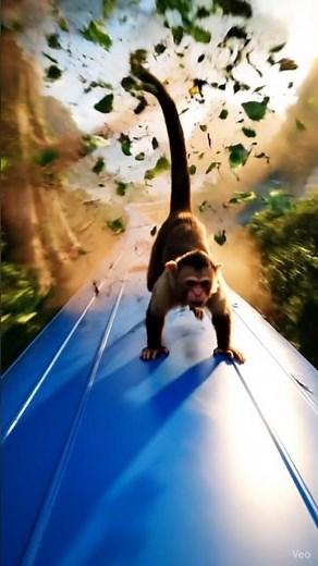 Brave Monkey Stops the Blue Train 🐒🚆 | Real Jungle Hero Saves Hundreds of Lives!