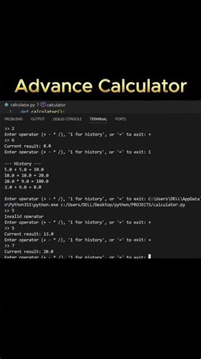 Advance Calculator tutorial in Python 🐍 | #coding #python #tutorial #viral #shorts