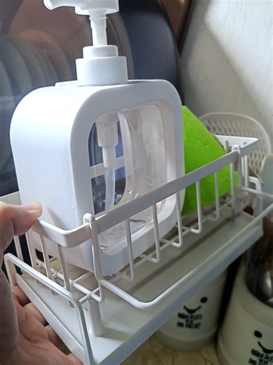 Plastic Sponge Drainer Rack with Towel Holder for Kitchen
