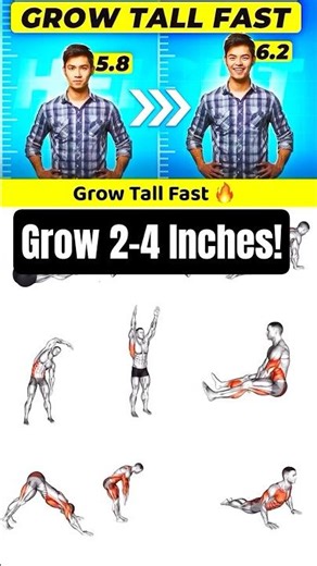 Grow Tall Fast: 7 Best Exercises to Increase Height Naturally! 🔥 #HeightIncrease #heightproblem