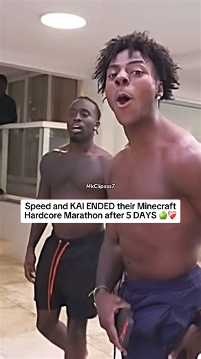 Speed and KAI ENDED their Minecraft hardcore Marathon after 5 DAYS 🍏❤️‍🩹 #ishowspeed #kaicenat
