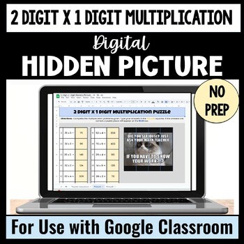 2 Digit x 1 Digit Multiplication Digital Hidden Picture