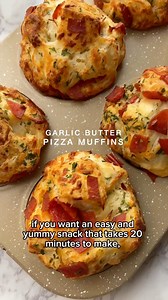 Quick, easy, delicious snack. These pizza muffins are a must-try #easyrecipes #pizzalovers #simplerecipe #quickandeasymeals #quickrecipes #easysnacks #pizzabites #pepperonipizza #garlicknots | Feed Annna