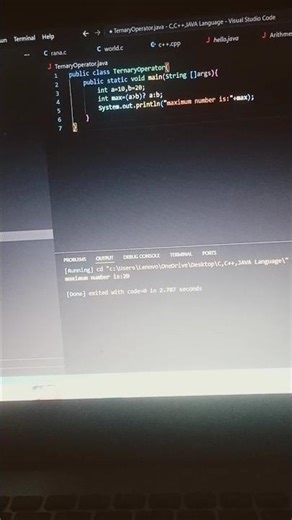 #ternaryoperator #code #c #java #coding #codewithhardik #vscode #c++