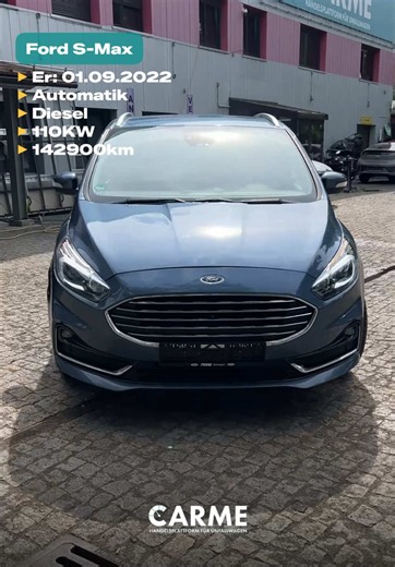 🚗 Braucht eine Familie wirklich einen SUV? Ford S-Max 📅 01.09.2022 ⚙️ Automatik ⛽ Diesel / 110 kW 📍 142.900 km Viel Platz, hoher Komfort und perfekte Alltagstauglichkeit. Der Ford S-Max bietet ausreichend Raum für Familie, Reisen und lange Strecken – kombiniert mit einem effizienten Dieselmotor und angenehmem Fahrgefühl. 📍 Berlin | Groß Kreutz Carme GmbH – Handelsplattform für Unfallfahrzeuge. 📲 Weitere Fahrzeuge, Preise und tägliche Video-Vorstellungen findet ihr in unserem WhatsApp-Channe