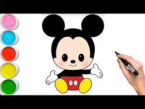 How To Draw Mickey Mouse Easy Step by Step||Cute Little Mickey Mouse Drawing For Kids and Toddlers
