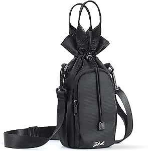 Zelvot Water Bottle Holder with Strap for Owala - 24/32/40oz Insulated Water Bottle Carrier with Larger Phone Pocket - Sport Water Bottle Sling Bag for Walking Hiking Traveling