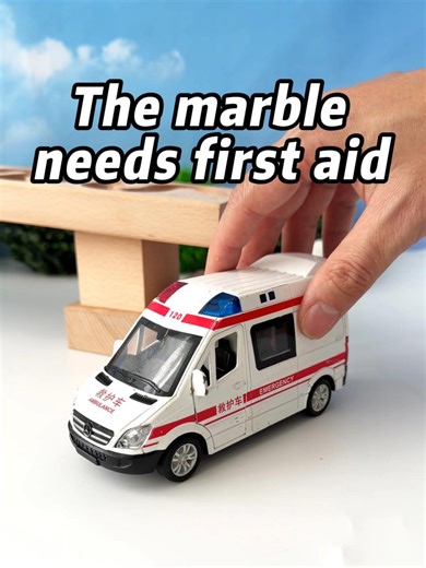 Marble Rescue 🚑 Marbles roll. Ambulance rescues. Fast, slow, crash, fun. #marblerun #toyambulance #kidsplay #satisfying