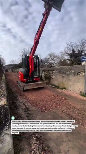 Mini Excavator Road Leveling Bucket Work #Construction #Excavator #HeavyEquipment