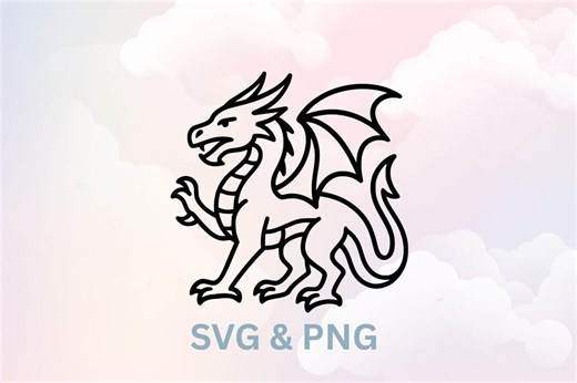 Dragon Vector Svg,png(commercial Use) Clean Line Art for Craft Project - Etsy UK