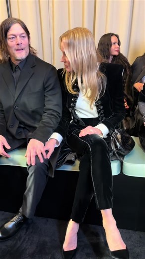 Diane Kruger y Norman Reedus en la Pasarela de Armani