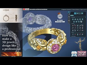 3D JEWELRY Hearts Volutes Ring professional 3D modeling using 3DESIGN CAD V10