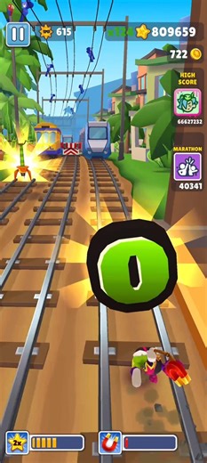 Subway surfers marathon in rio - Rochelle rebelle #subwaysurfers #shorts