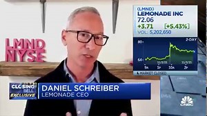 6.7K views · 72 reactions | "We plan to roll out as quickly as regulators will allow." CEO Daniel Schreiber chats with CNBC's Closing Bell about Lemonade's newest product, Lemonade Car, and how its pricing, tech, and environmental impact differs from incumbents. Full interview here: https://youtu.be/XUzkuJJwdx4 | Lemonade | Facebook