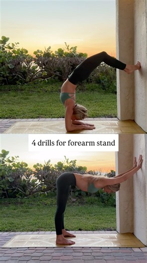 4 drills for forearm stand (Pincha Mayurasana) 🌱🔥 #forearmstand #pinchamayurasana #yogatutorial