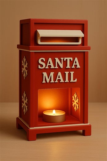 Christmas Mailbox Lantern Woodworking Plan – Holiday Candle Holder DIY Template - Etsy