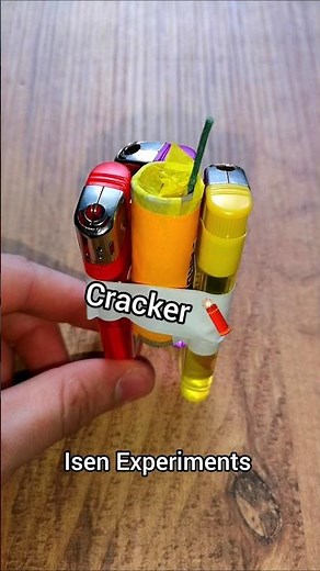 Cracker Amazing Lighters Effect Trick #experiment #firecrackers #fireworks #crackers #lifehack