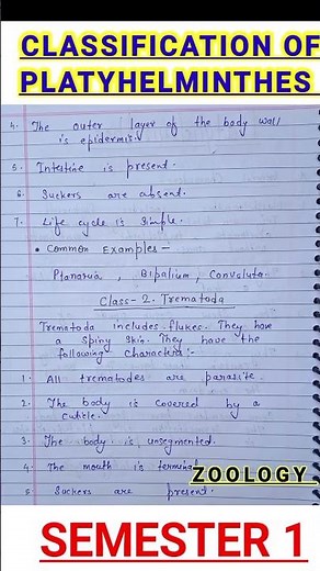Classification of Platyhelminthes