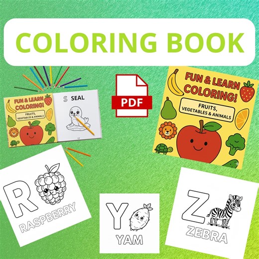 First ABC Book. Activity Gift Ideas A-Z Alphabets Learning Game(Digital Download)