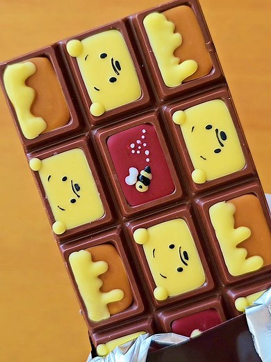 プーさん板チョコデコ：バレンタイン手作り