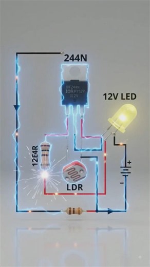 Automatic 12V LED Light Circuit Using LDR | IRFZ44N MOSFET DIY Project