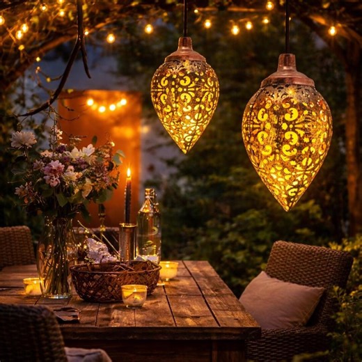 Solar Hanging Garden Lantern - Outdoor Pendant Light for Yard, Patio - Etsy