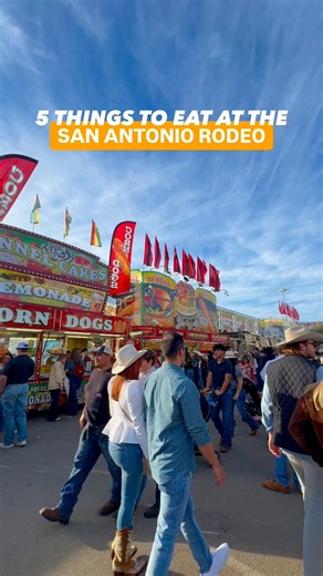 San Antonio Rodeo eats are a whole experience 🤠🍗 If you’re heading to the San Antonio Stock Show & Rodeo, come hungry! You’ll find everything from the signature turkey legs, fairground classics, Texas-sized snacks, and decadent desserts. Here are 5 must-try bites to add to your list! SAVE this for your rodeo day in the Alamo City! 🎡🐎 | Visit San Antonio