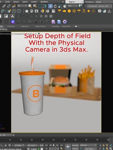 Create Realistic Depth of Field in 3ds Max – Quick Tutorial #shortvideo #3dsmax #3drendering