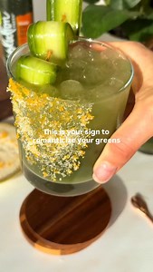 Skipping the booze, not the vibe ✨❌ Make this Green Glow Mocktail: - Evolution Fresh Organic Super Fruit Greens (4 oz) - Sparkling water (2–3 oz) - Lemon squeeze - Ice - Cucumber ribbon to finish - Enjoy! | Evolution Fresh