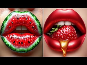 🍓Ultimate Lip Makeup 2025💄Watermelon & Strawberry Lip Art Tutorial 🍉 Satisfying Beauty Artist