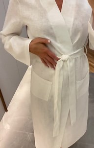 Organic Linen Long Robe: Kimono Bathrobe, Bridal Dressing Gown 100% Linen - Etsy