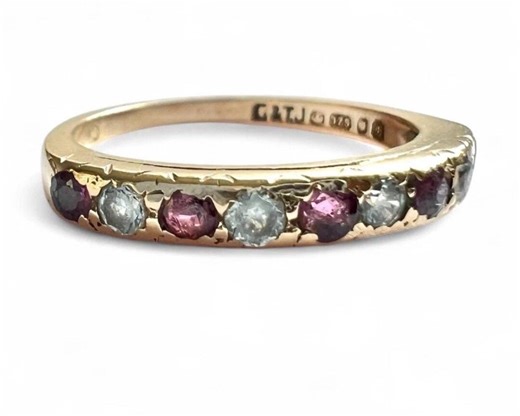 Vintage 9ct Gold Ruby & Cubic Zirconia Eternity Ring – Classic Stack Hallmarked Jewellery - Etsy UK
