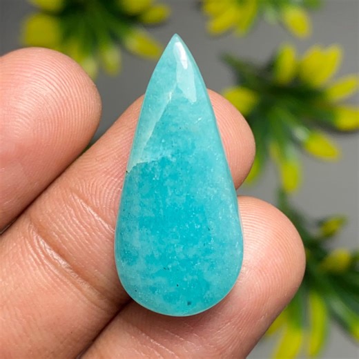Natural Peruvian Amazonite Cabochon, Loose Gemstone, 32x13x6 | 21 CTS - Etsy
