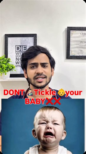 The young doctor on Instagram: "Tickling ≠ Fun for babies! Unka brain happy aur stress signals mix kar deta hai 😔👶” #theyoungdoctor #babytickle #donttickle #short #knowledge #baby #kid"