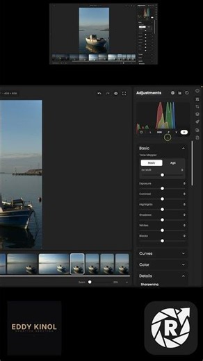 RapidRAW interface: Forget the classic histogram!