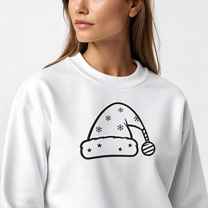 Santa Hat Outline Clipart: Christmas Holiday SVG PNG (digital Download) - Etsy