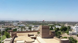 Aerial view of Sohar Fort in the city of Sohar