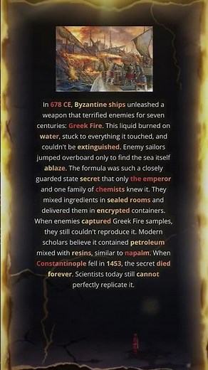 Greek Fire Secret Formula Lost Forever