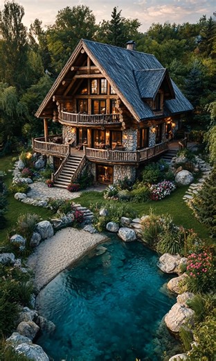 115K views · 7K reactions | Gorgeous 朗 | Log Cabin Ideas | Facebook
