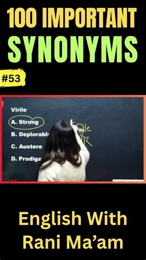 100 Important Synonyms for All Exams - 53 | English With Rani Ma'am