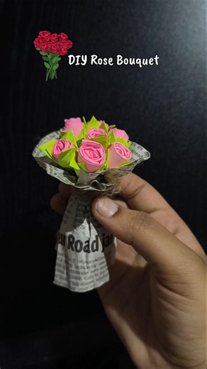 DIY Rose Bouquet 🌹 Sticky Note Paper Flowers | Easy Mini Bouquet #shorts #diy #ytstudio #artist