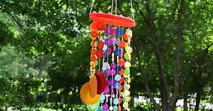 Button Wind Chime: bursting with the colors of the rainbow!